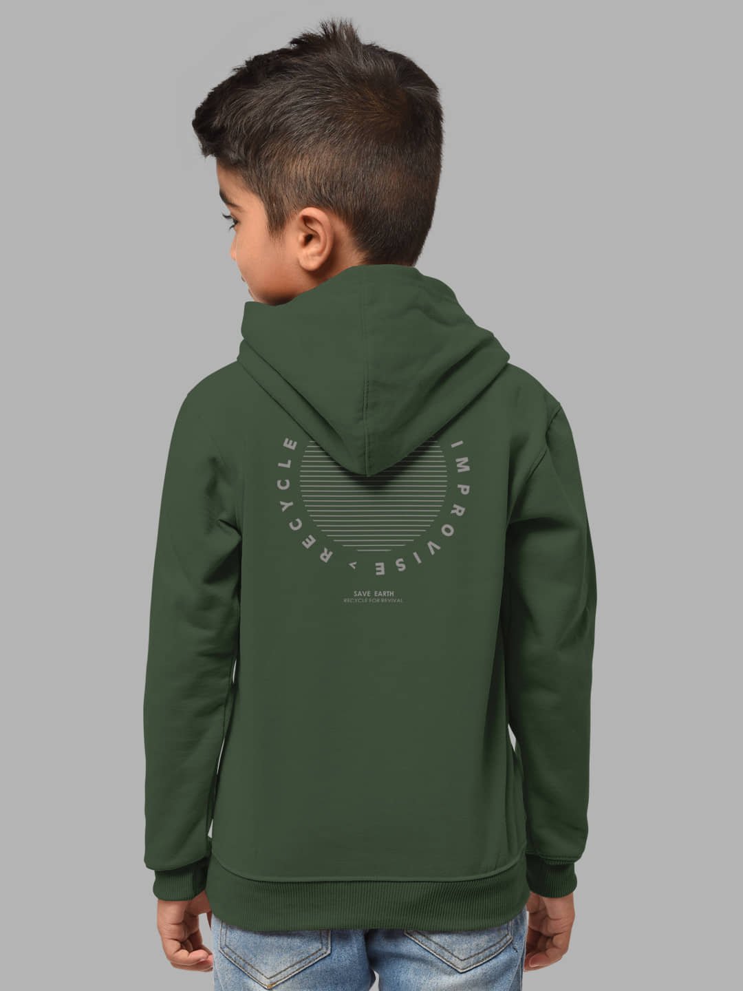 Boys Cotton Blend Hooded Neck Sweatshirt (HFT-S22HH2-BU_OL-$Parent_Olive_Burgundy_13 Years-14 Years) - Image 3