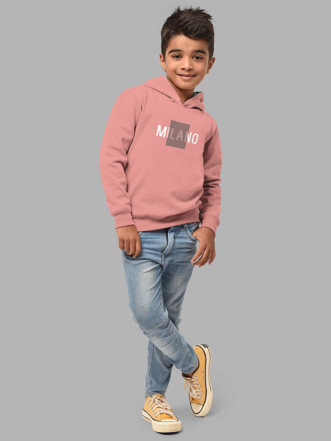 Boys Regular Fit Fullsleeve Hooded Cotton Sweatshirt with Rib - Combo Pack of 2 - Onion_Safforn - Image 5