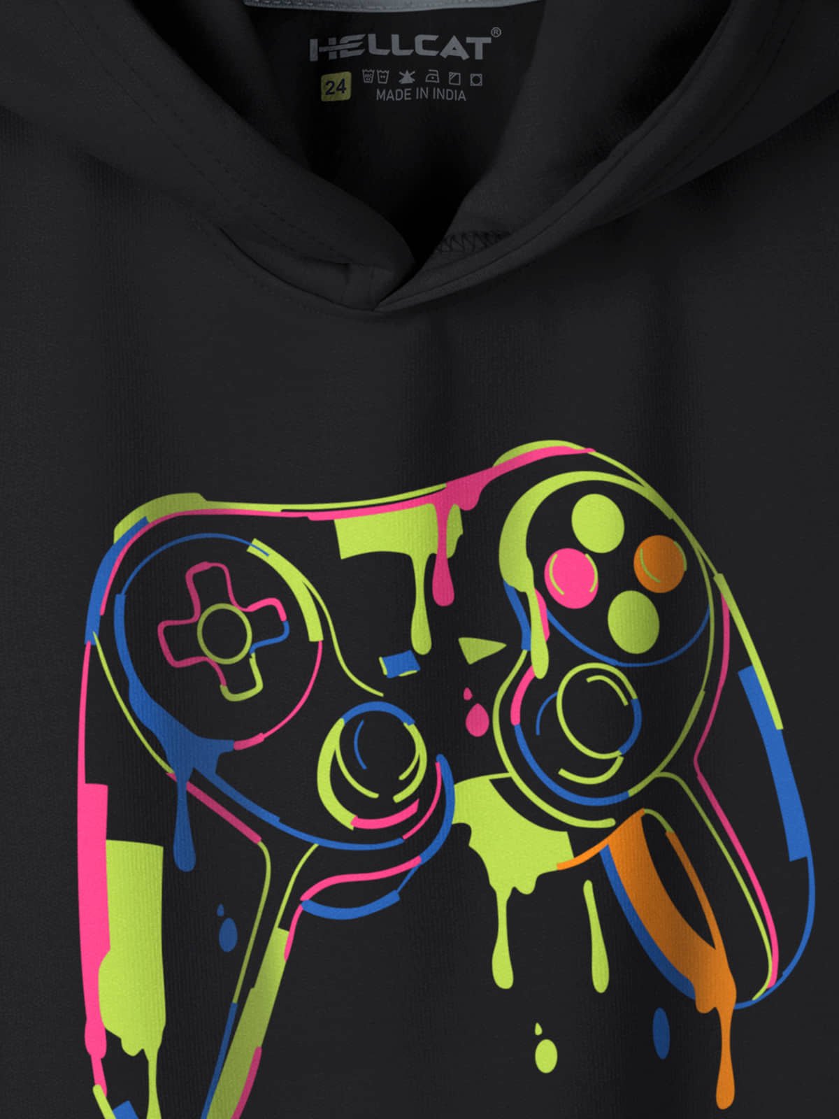 Trendy Printed Cotton Blend Hoodie Sweatshirt for Boys_Black - Image 2