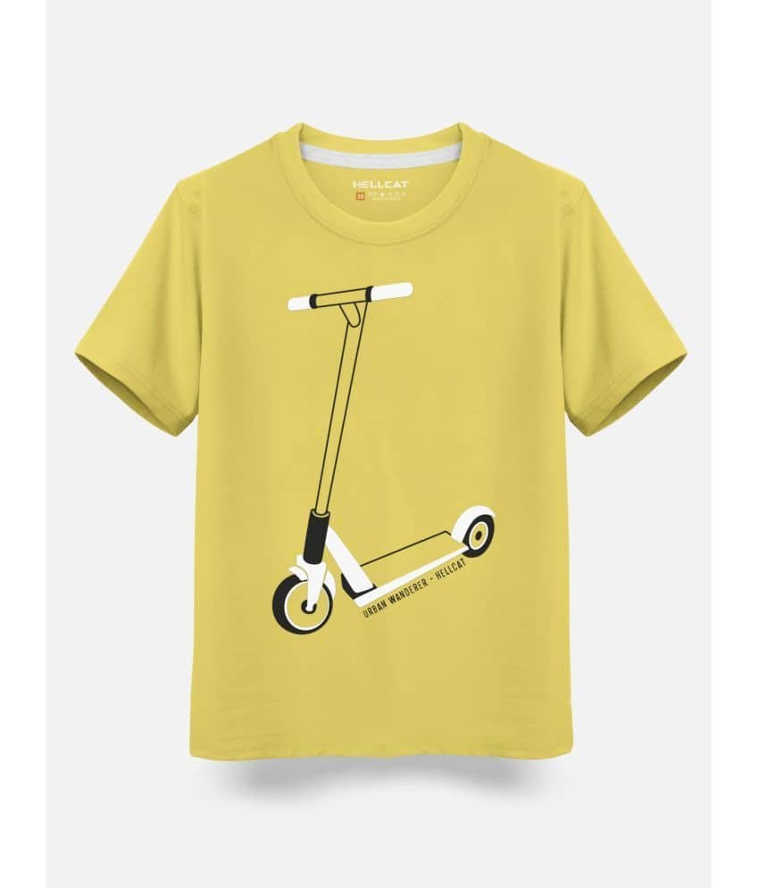 Trendy Typographic Printed Cotton Blend Half Sleeve Regular Fit T-Shirt For Boys - Pack Of 3_ Saffron & Toddler Yellow & Bluish Grey_ - Image 4