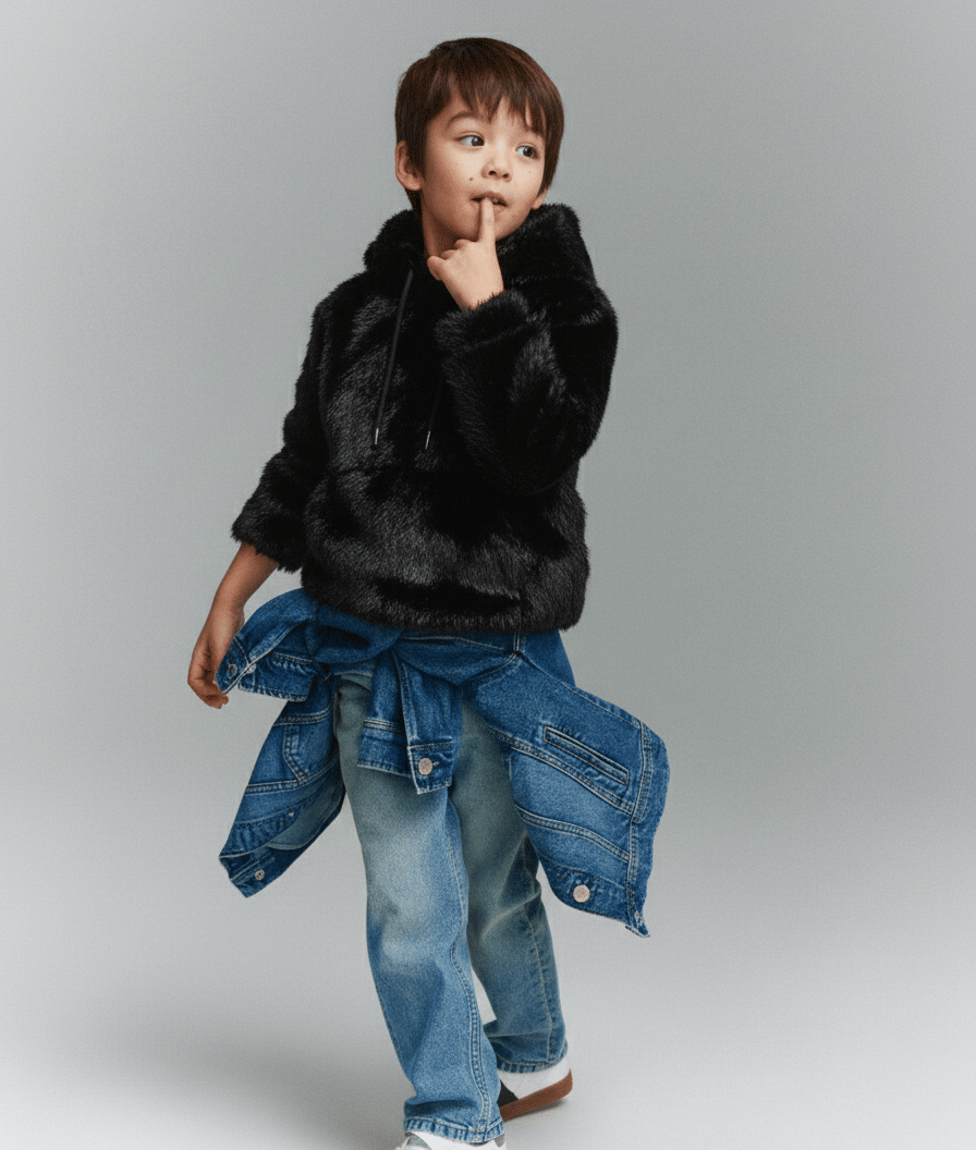 Pack of 1 Boys Cotton Blend Sweatshirt ( Black ) - Image 4