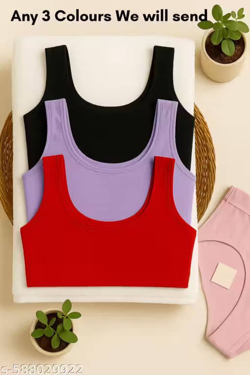 Pack of 3 Cotton T-Shirt Bra For Girls