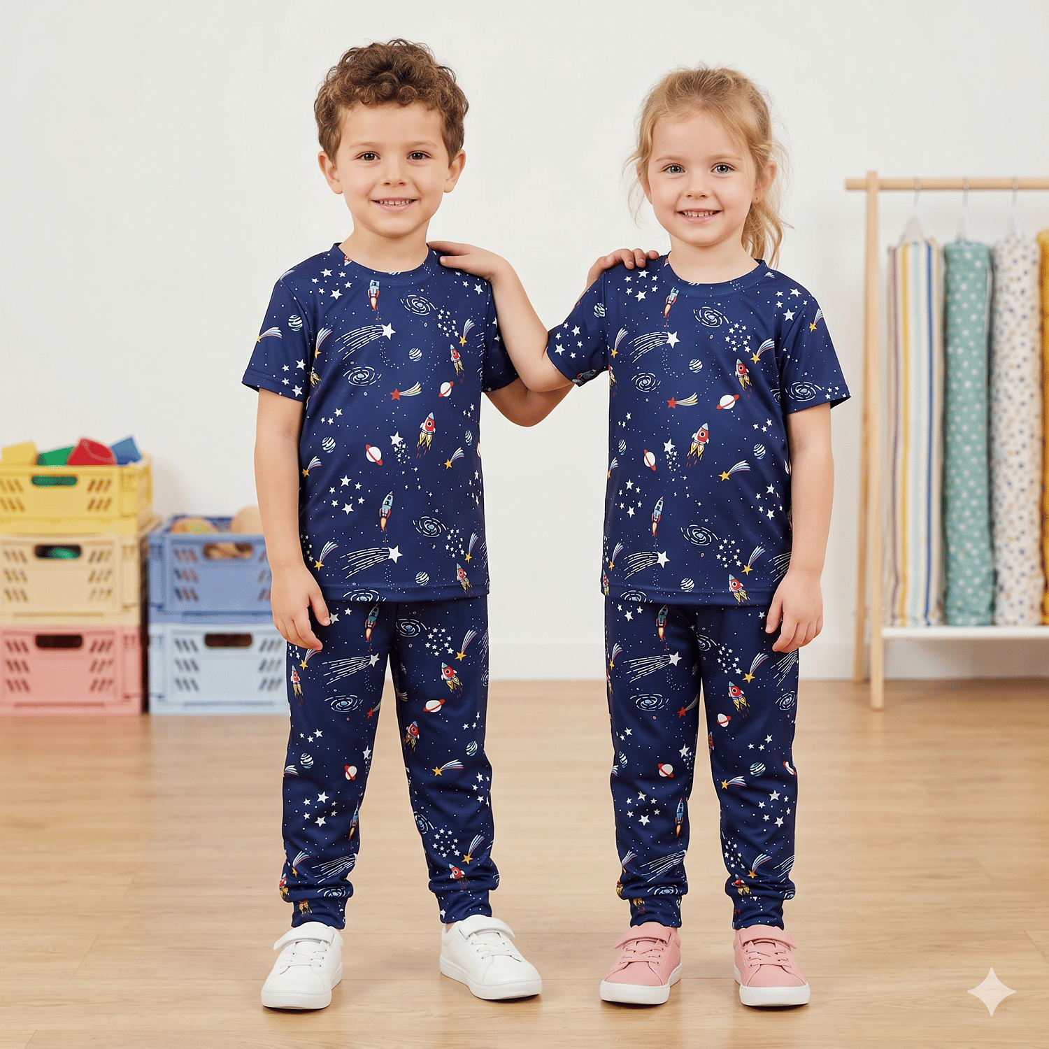 Heticlex Pack of 1 Boys Cotton Blend Nightsuit Set ( Navy Blue ) - Image 5