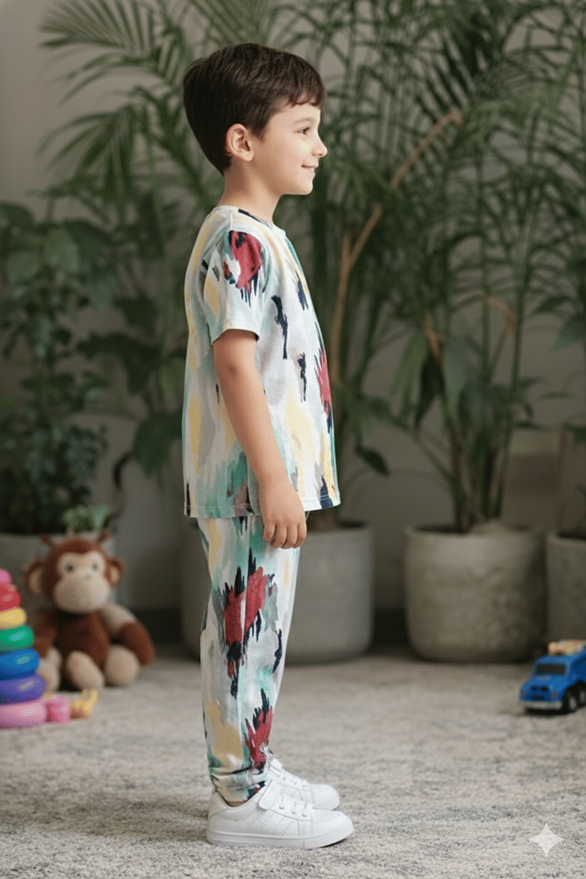 Heticlex Pack of 1 Boys Cotton Blend Nightsuit Set ( Multicolor 1 ) - Image 3