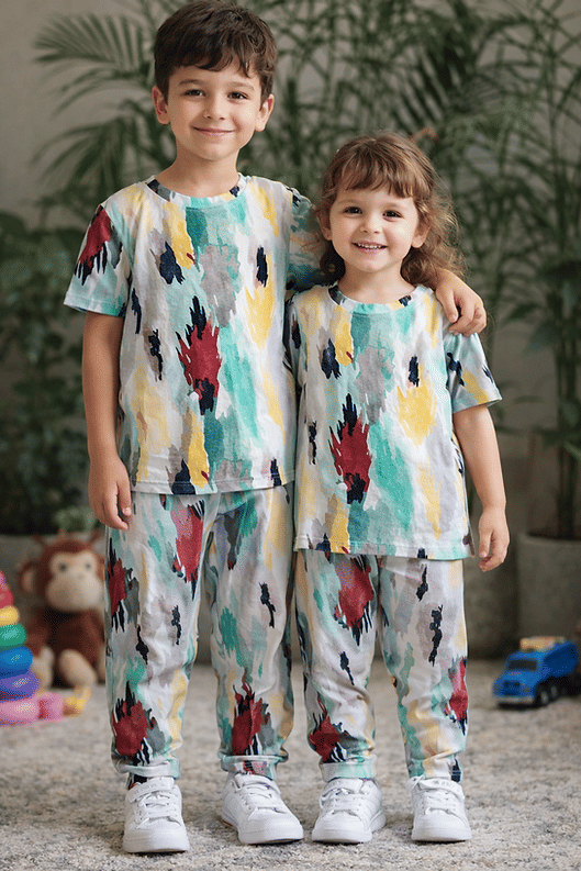 Heticlex Pack of 1 Boys Cotton Blend Nightsuit Set ( Multicolor 1 ) - Image 4