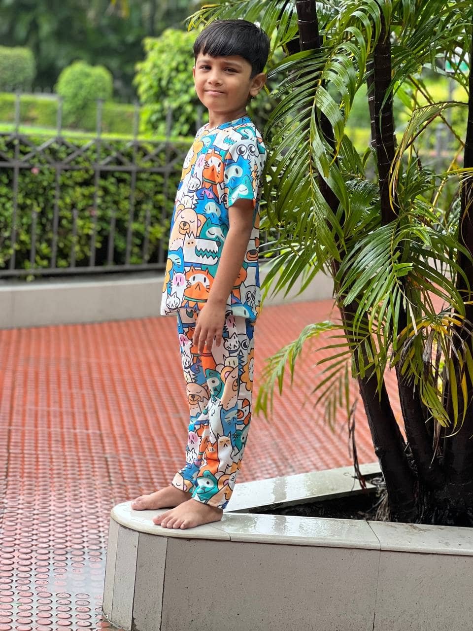 Heticlex Pack of 1 Boys Cotton Spandex Tshirt & Pajama Set ( Multicolor 2 ) - Image 3