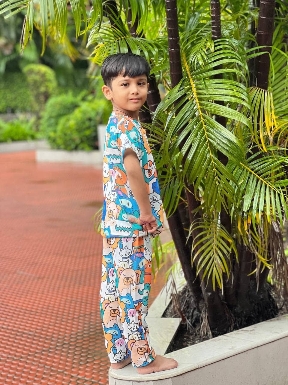 Heticlex Pack of 1 Boys Cotton Spandex Tshirt & Pajama Set ( Multicolor 2 ) - Image 4