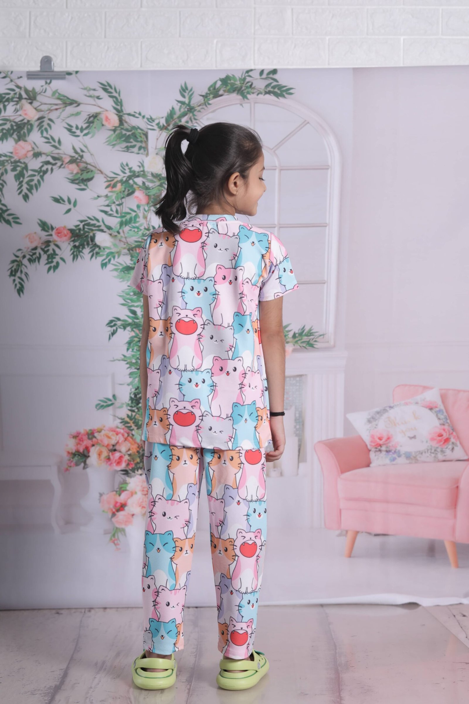 Heticlex Pack of 1 Girls Cotton Blend Nightsuit Set ( Multicolor 1 ) - Image 2