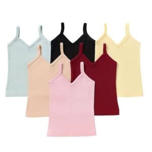 Pack of 6 Baby Girls Cotton Camisoles ( Multicolor )