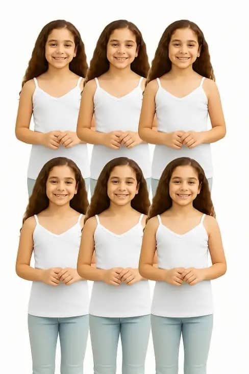 Pack of 6 Baby Girls Cotton Camisoles ( White )