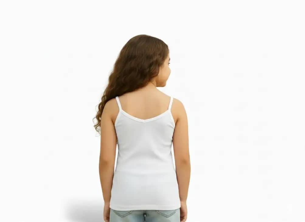 Pack of 6 Baby Girls Cotton Camisoles ( White ) - Image 2