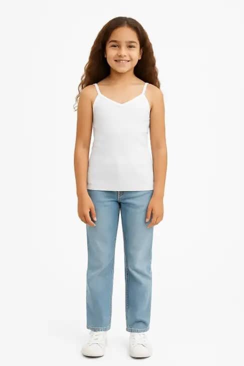 Pack of 6 Baby Girls Cotton Camisoles ( White ) - Image 4