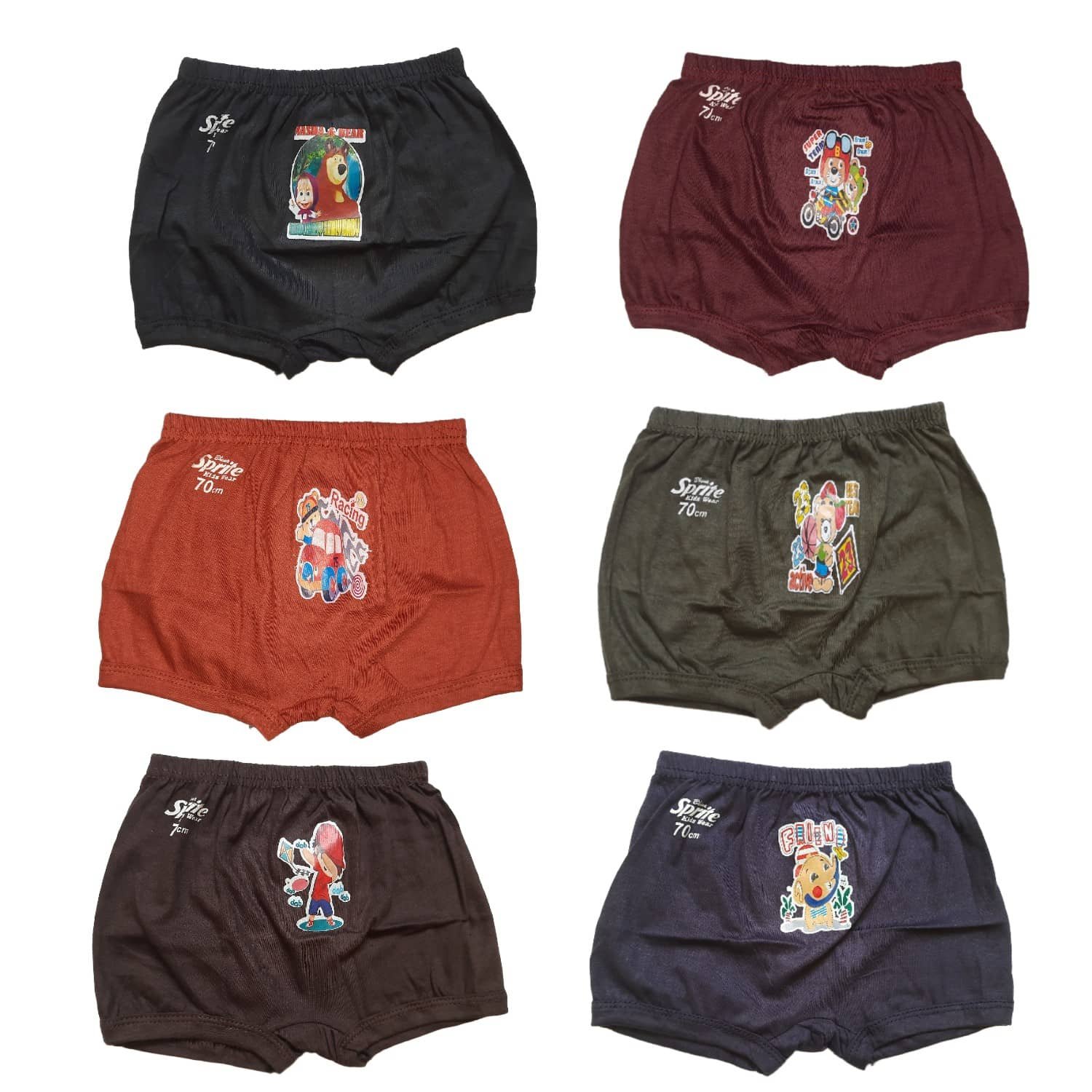 Pack of 6 Cotton Panties For Girls ( Multicolor 1 )