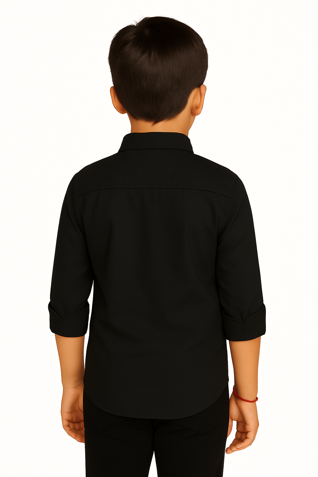 Pack of 1 Boys Cotton Blend Full Sleeves Shirt ( Black ) - Image 2