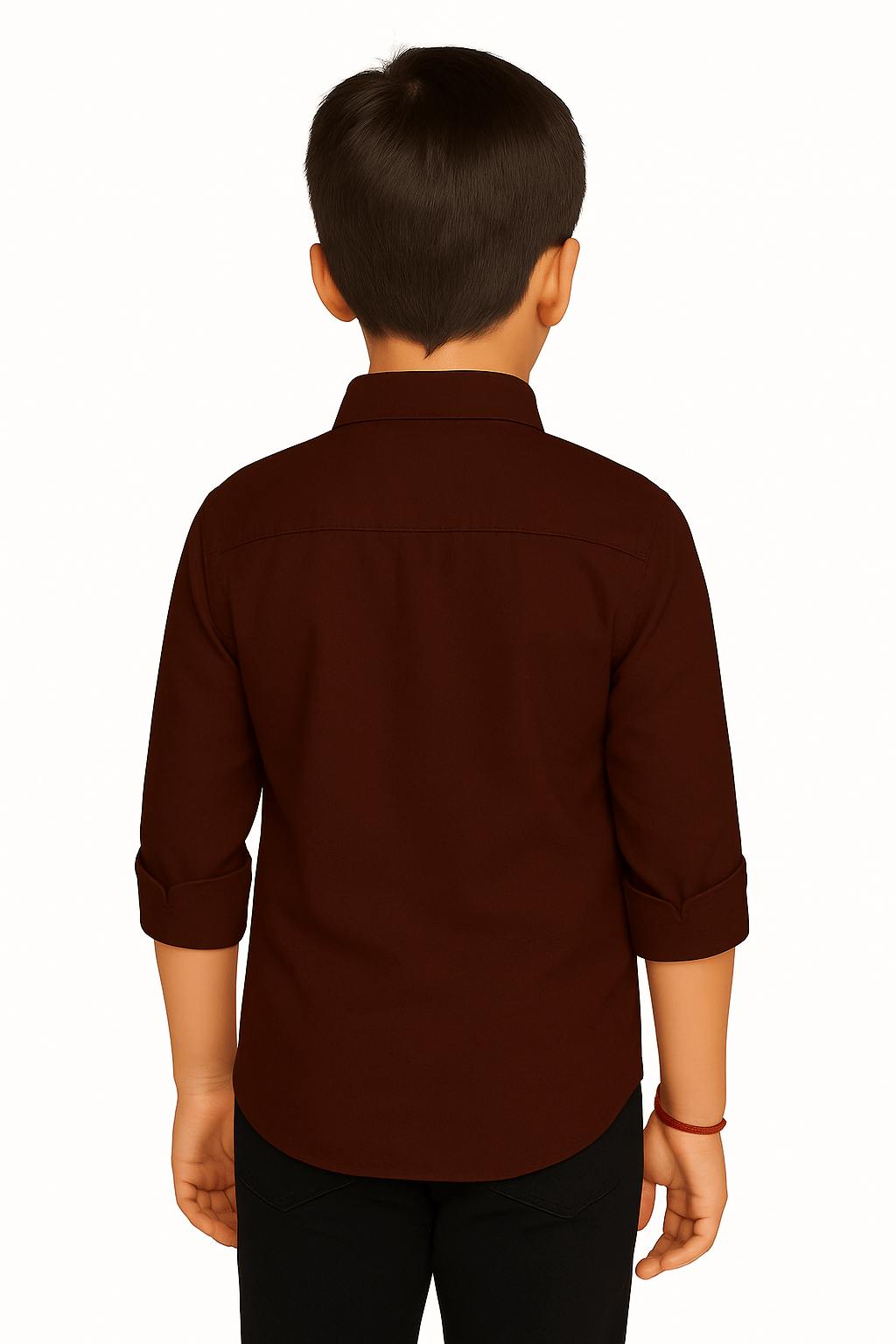 Pack of 1 Boys Cotton Blend Full Sleeves Shirt ( Brown ) - Image 2