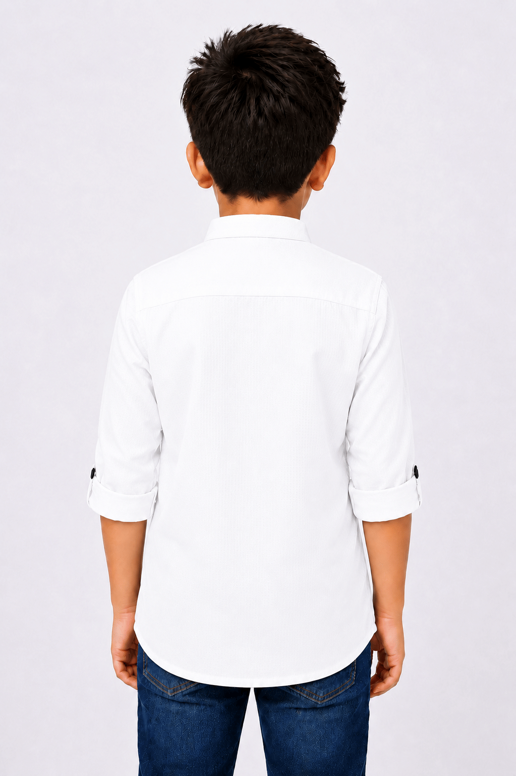 Pack of 1 Boys Cotton Blend Full Sleeves Shirt ( White ) - Image 2