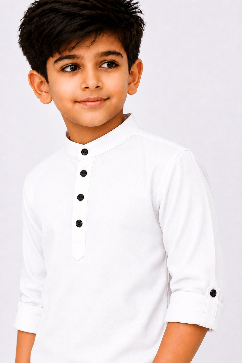 Pack of 1 Boys Cotton Blend Full Sleeves Shirt ( White ) - Image 5