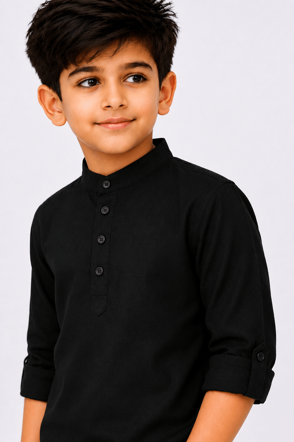 Pack of 1 Boys Cotton Blend Full Sleeves Shirt ( Black ) - Image 5