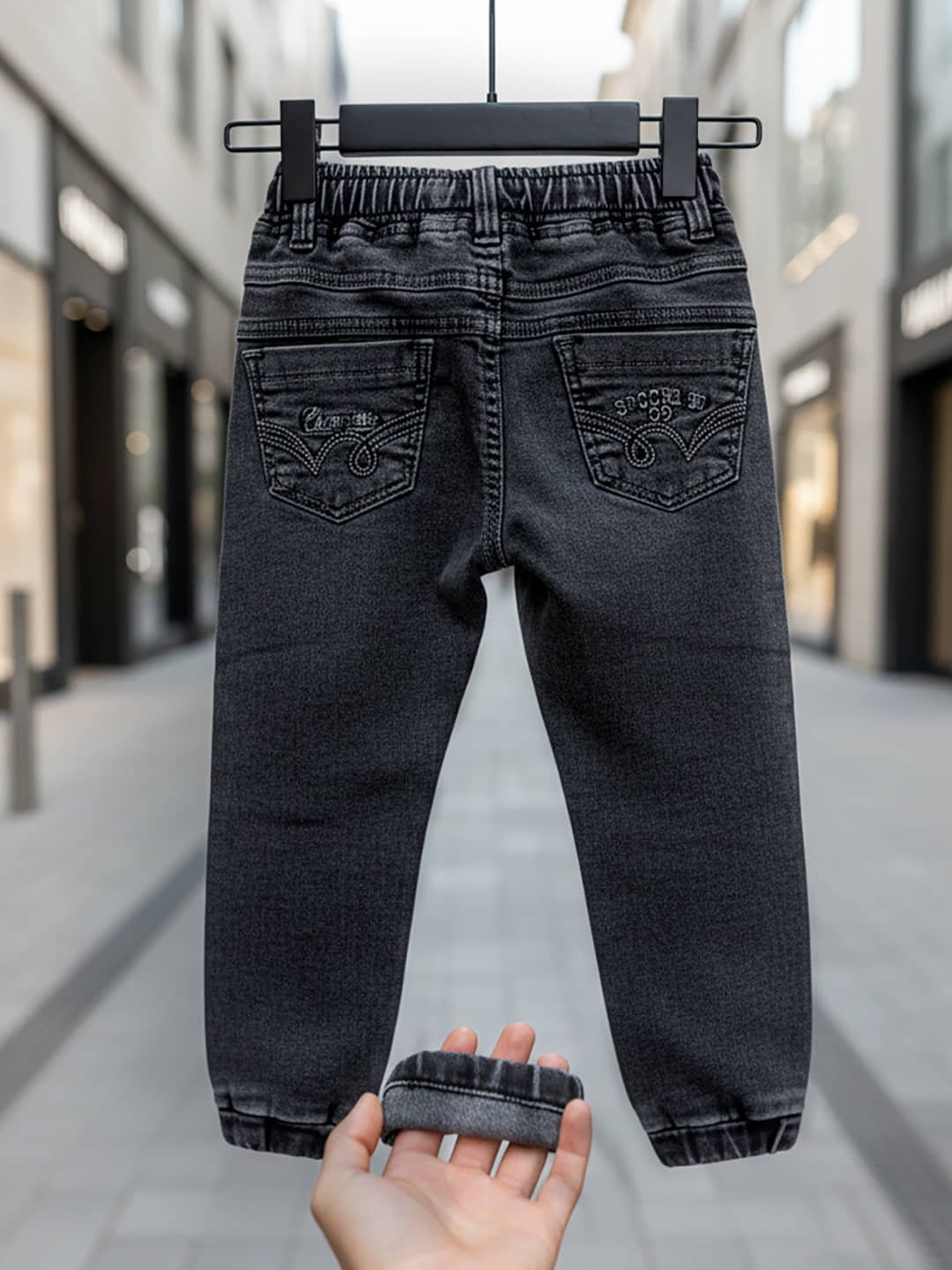 Pack of 1 Boys Cotton Blend Jeans ( Grey ) - Image 2