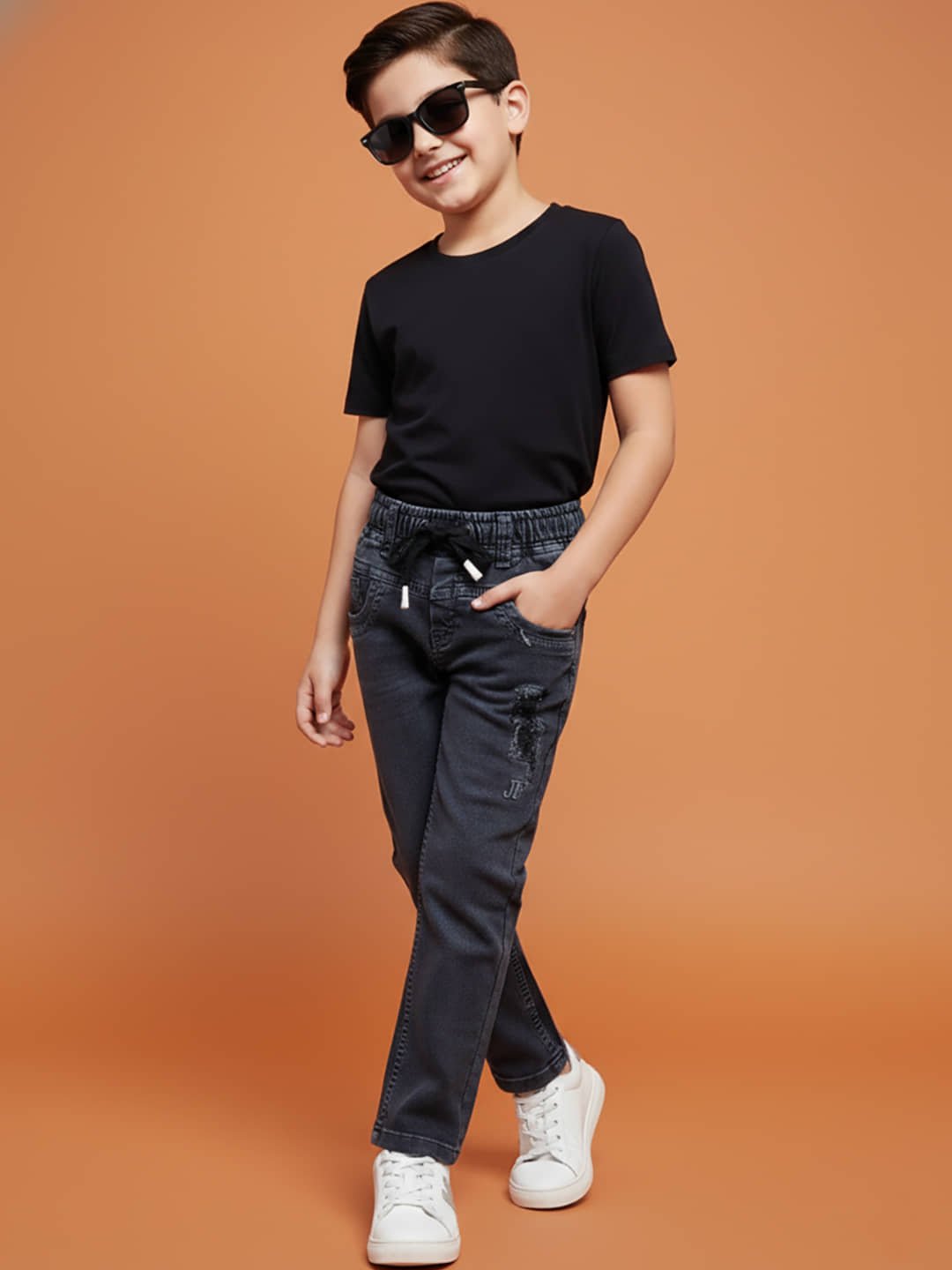 Pack of 1 Boys Cotton Blend Jeans ( Turquoise ) - Image 5