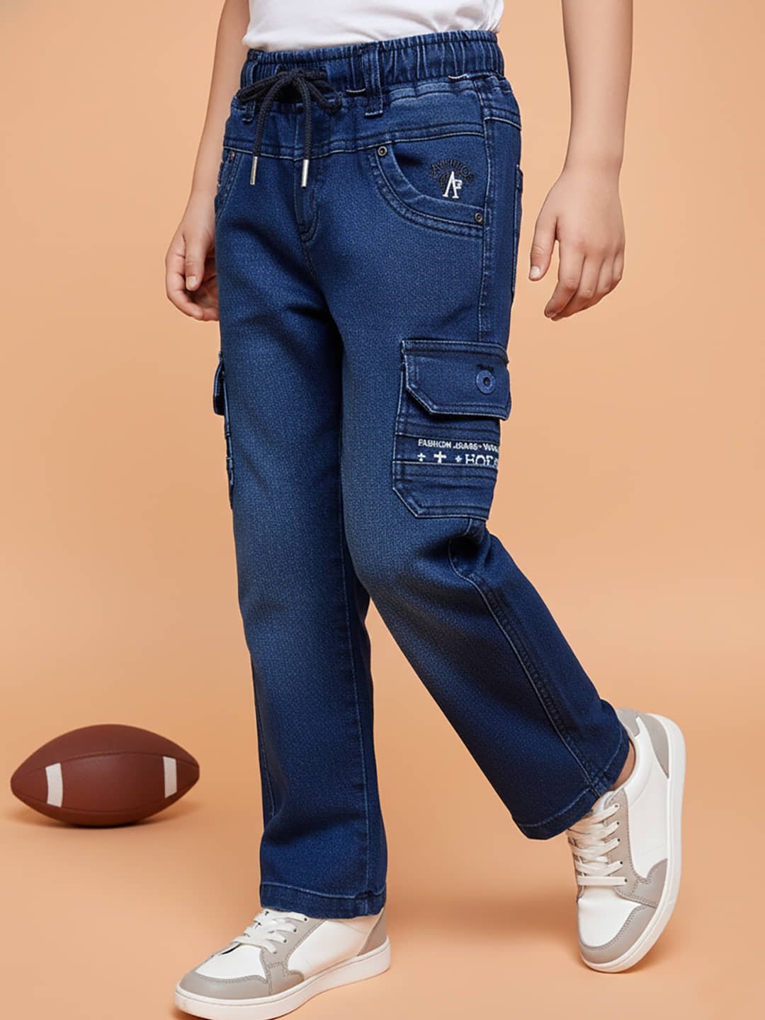 Pack of 1 Boys Cotton Blend Jeans ( Turquoise )