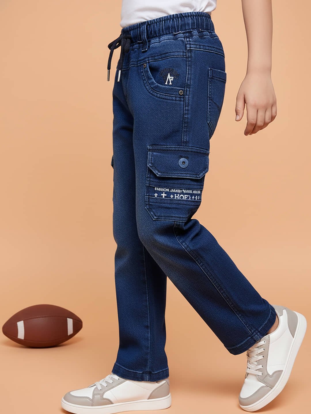 Pack of 1 Boys Cotton Blend Jeans ( Turquoise ) - Image 3