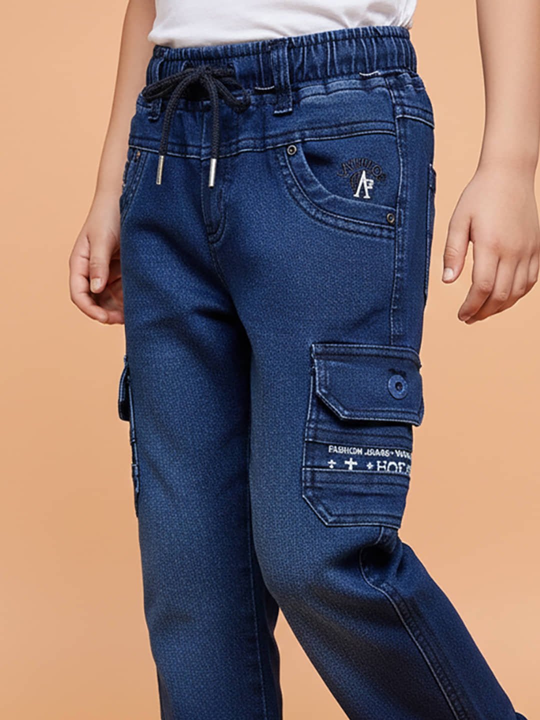 Pack of 1 Boys Cotton Blend Jeans ( Turquoise ) - Image 4