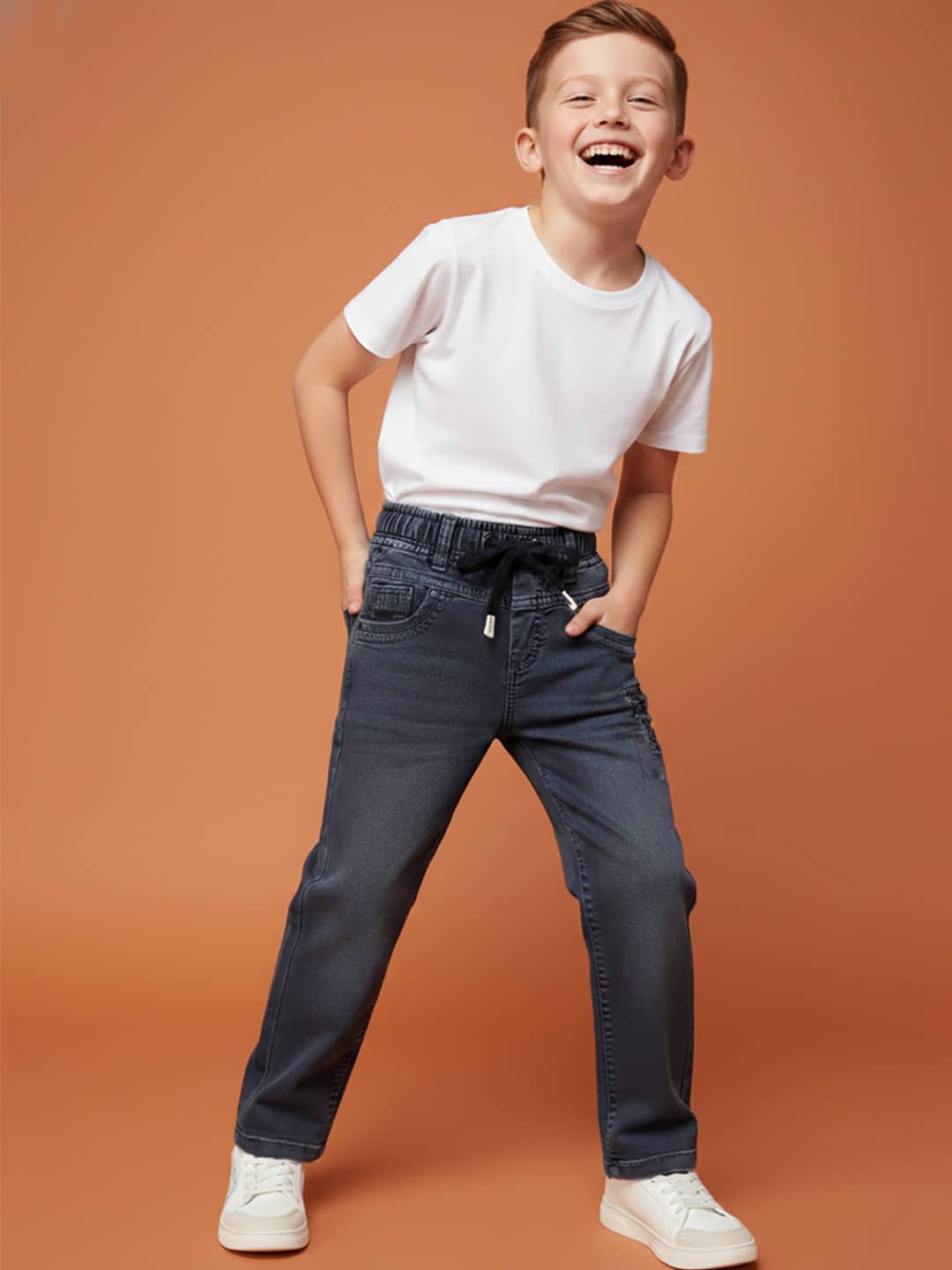 Pack of 1 Boys Cotton Blend Jeans ( Navy ) - Image 5