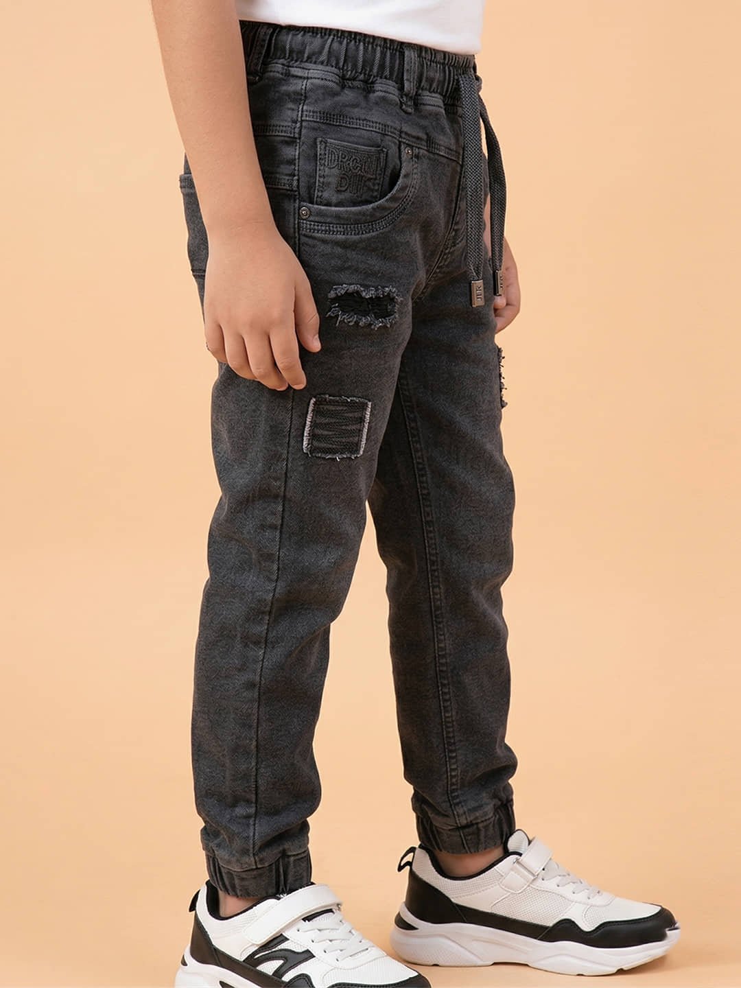 Pack of 1 Boys Cotton Blend Jeans ( Black ) - Image 3
