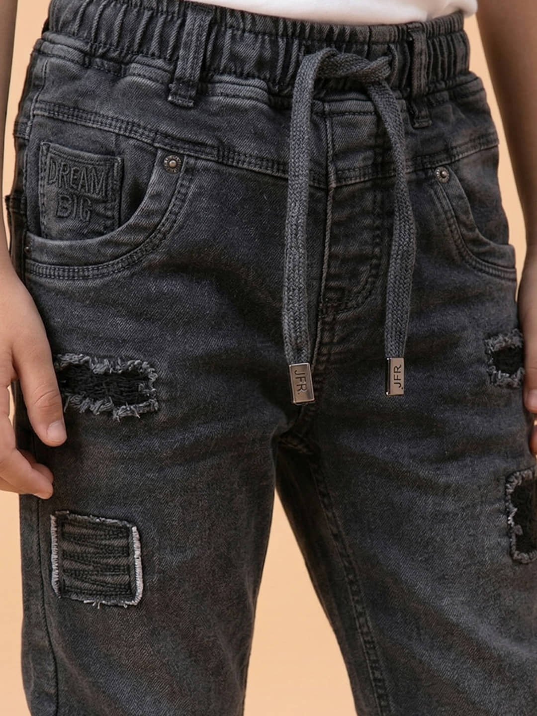 Pack of 1 Boys Cotton Blend Jeans ( Black ) - Image 4