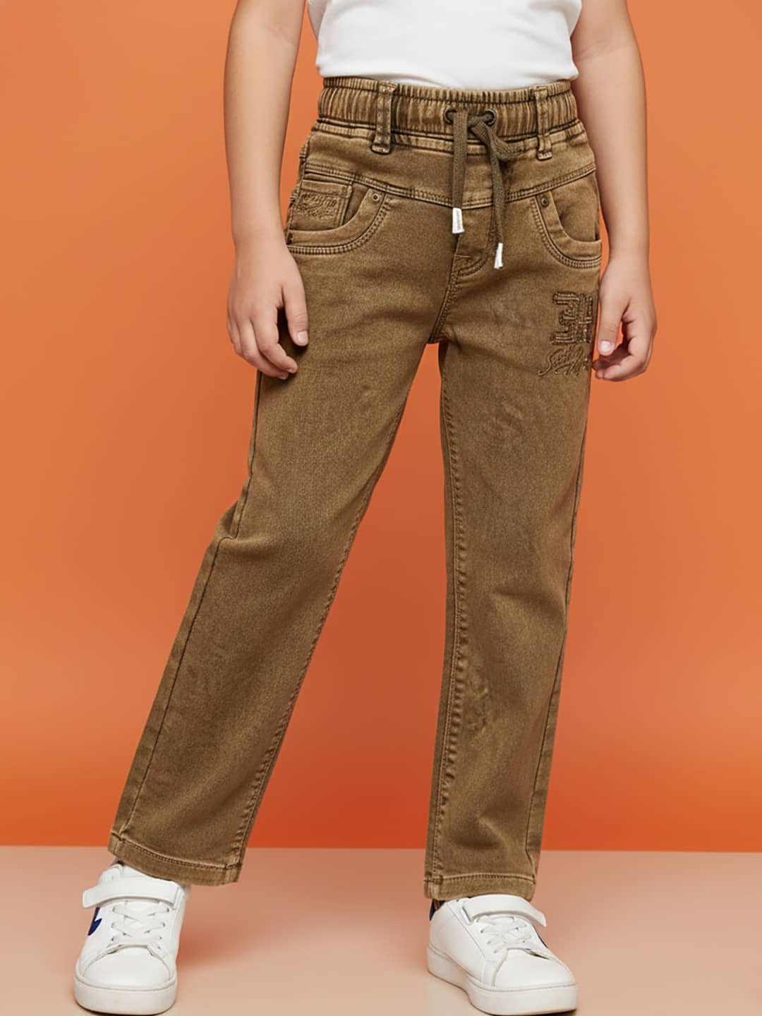 Pack of 1 Boys Cotton Blend Jeans ( Yellow )