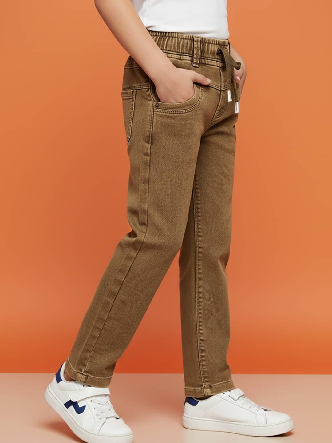 Pack of 1 Boys Cotton Blend Jeans ( Yellow ) - Image 3