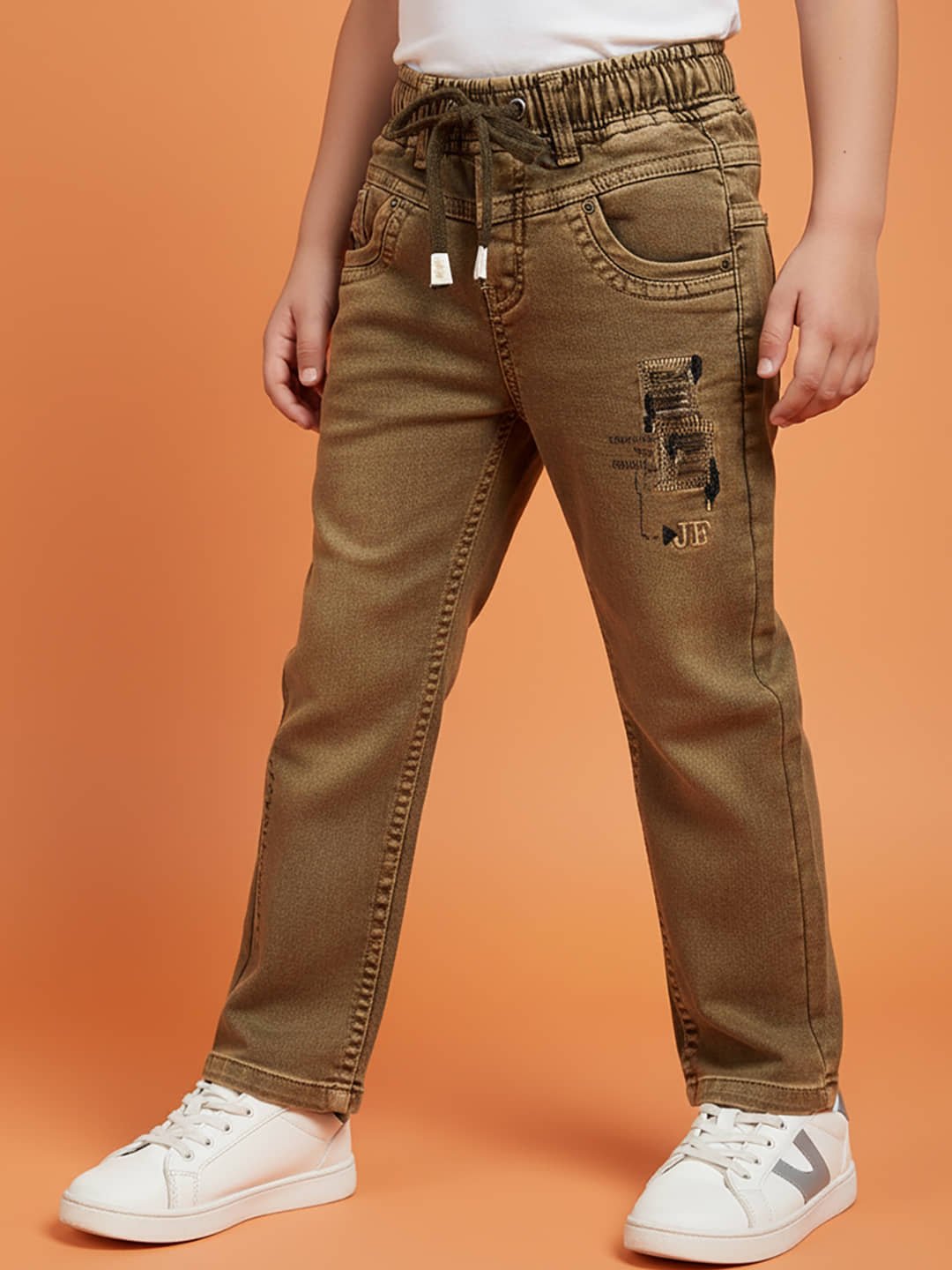 Pack of 1 Boys Cotton Blend Jeans ( Khaki )