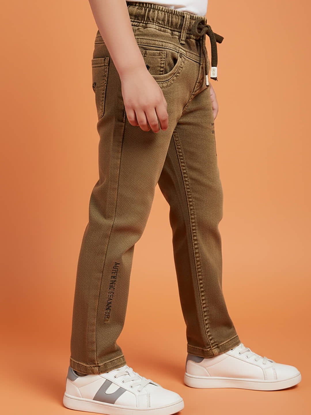 Pack of 1 Boys Cotton Blend Jeans ( Khaki ) - Image 3