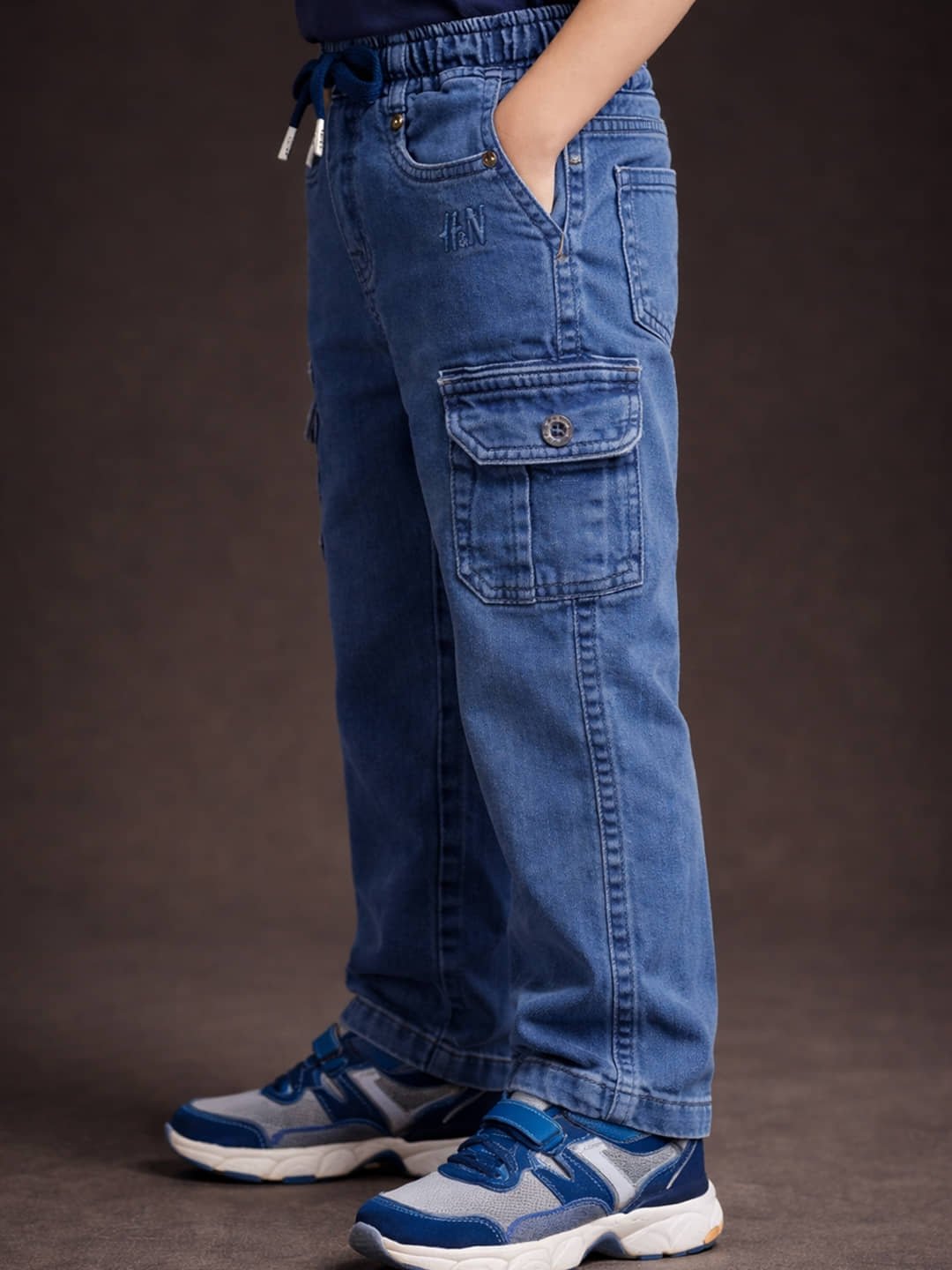 Pack of 1 Boys Cotton Blend Jeans ( Blue ) - Image 3