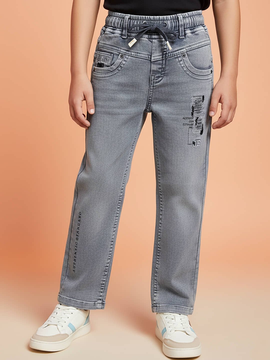 Pack of 1 Boys Cotton Blend Jeans ( Grey )