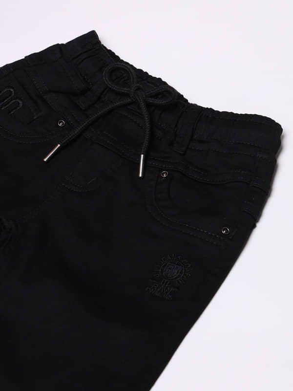 Pack of 1 Boys 100% Cotton Jeans ( Black ) - Image 3