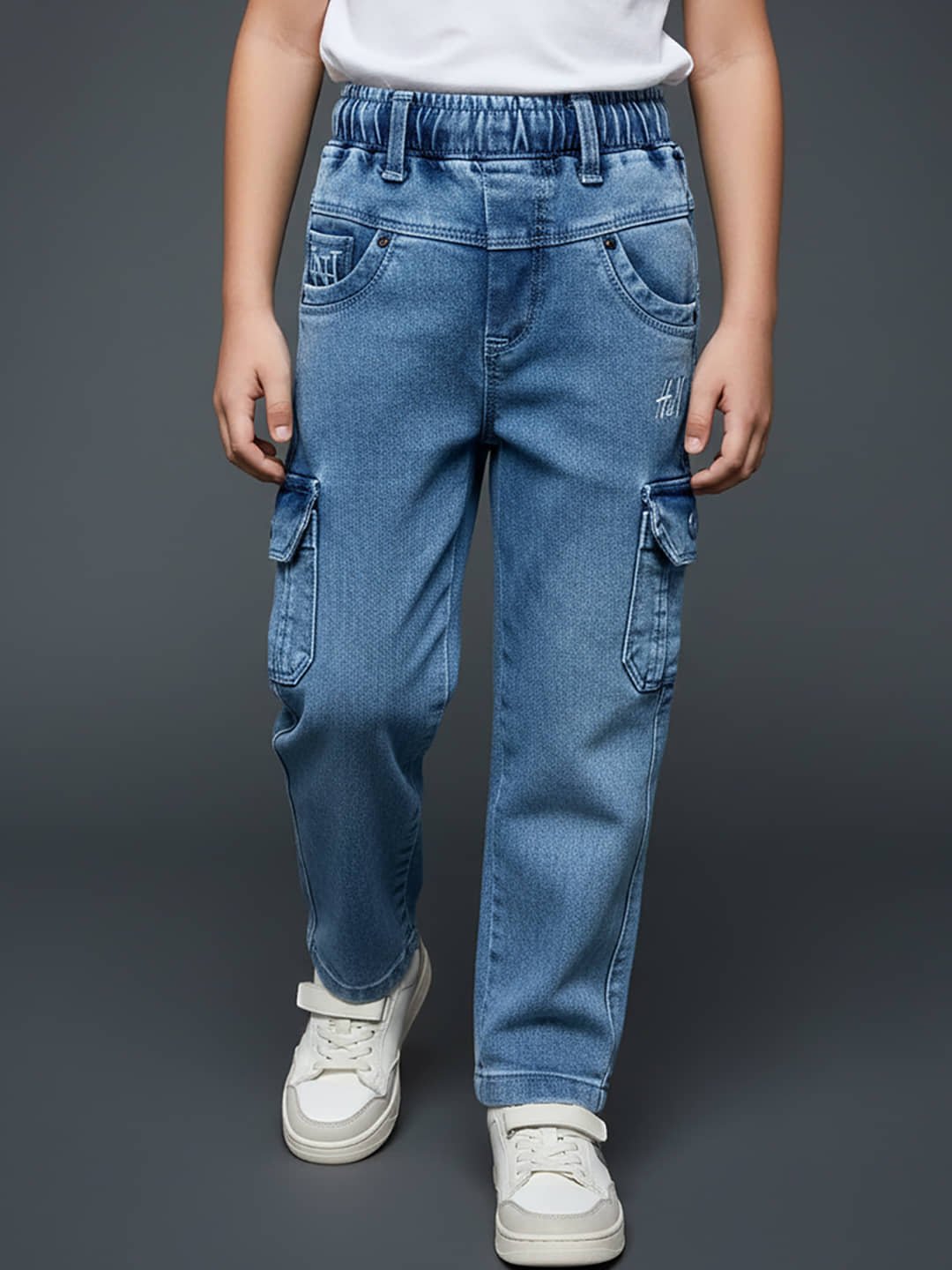 Pack of 1 Boys Cotton Blend Jeans ( Turquoise )