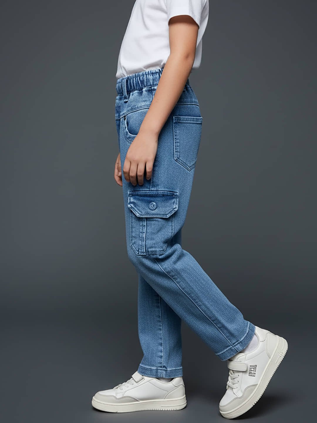 Pack of 1 Boys Cotton Blend Jeans ( Turquoise ) - Image 3