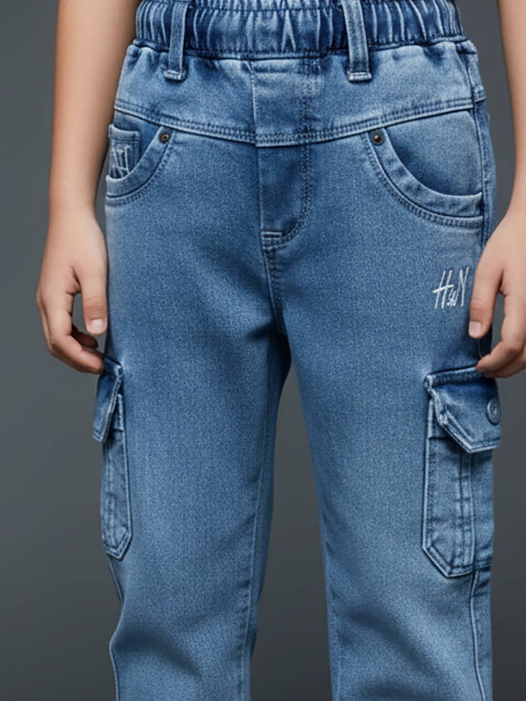 Pack of 1 Boys Cotton Blend Jeans ( Turquoise ) - Image 4