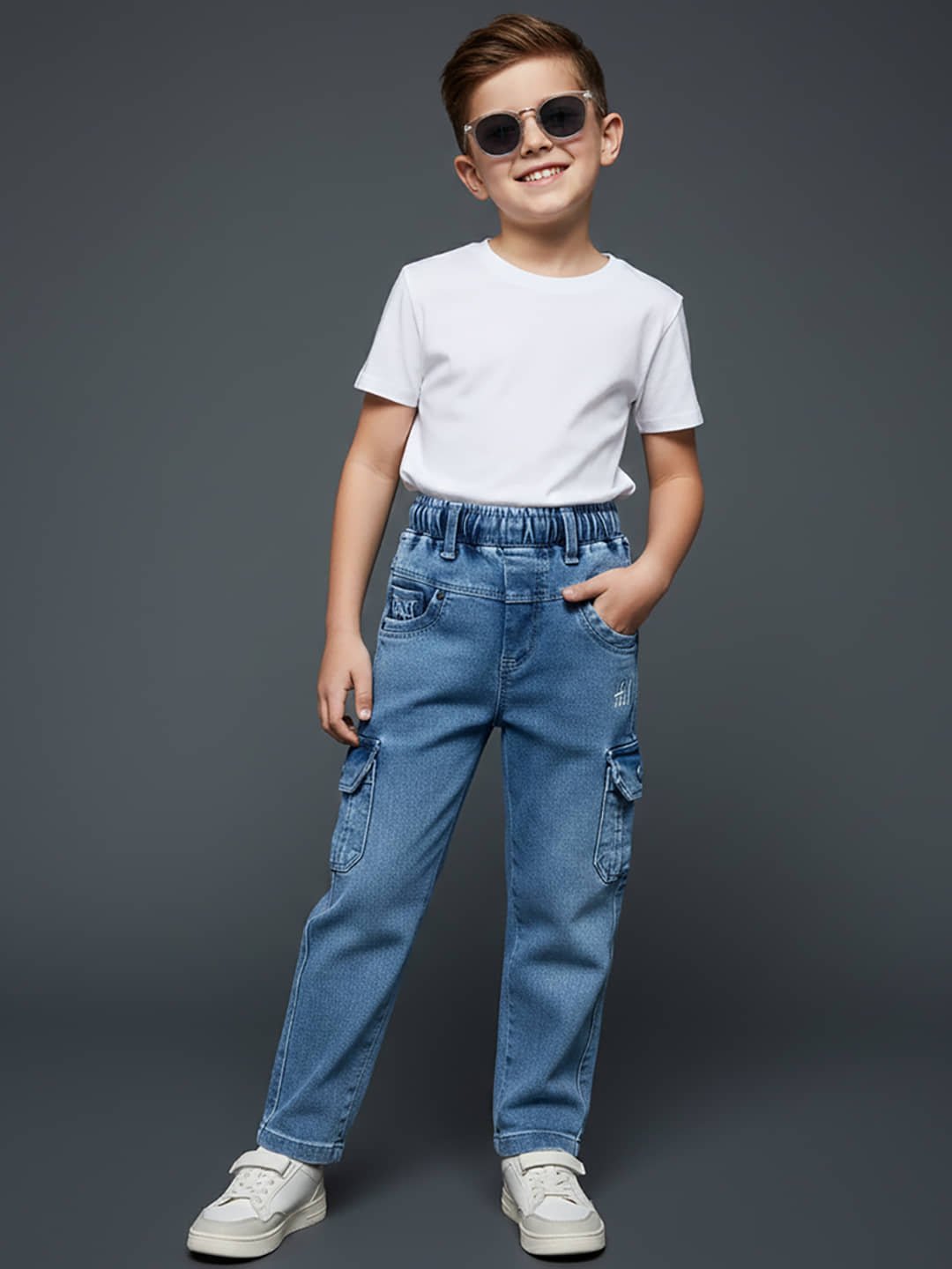 Pack of 1 Boys Cotton Blend Jeans ( Turquoise ) - Image 5