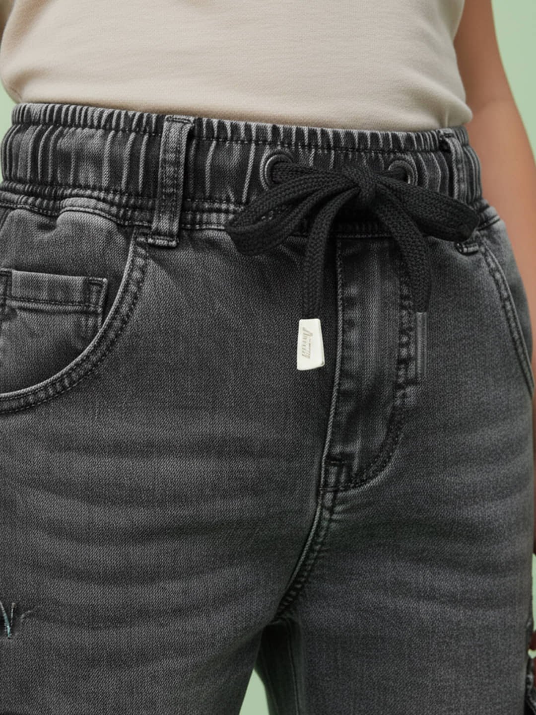 Pack of 1 Boys Cotton Blend Jeans ( Grey ) - Image 4