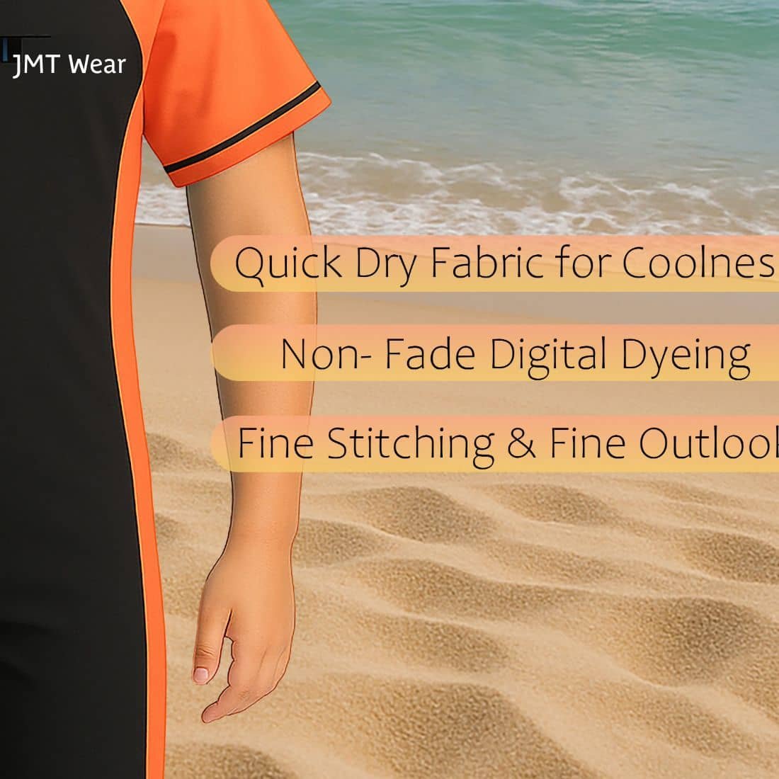 Lebami Boys Swimming Suit Sets ( Pack of 1 , Orange ) - Image 4