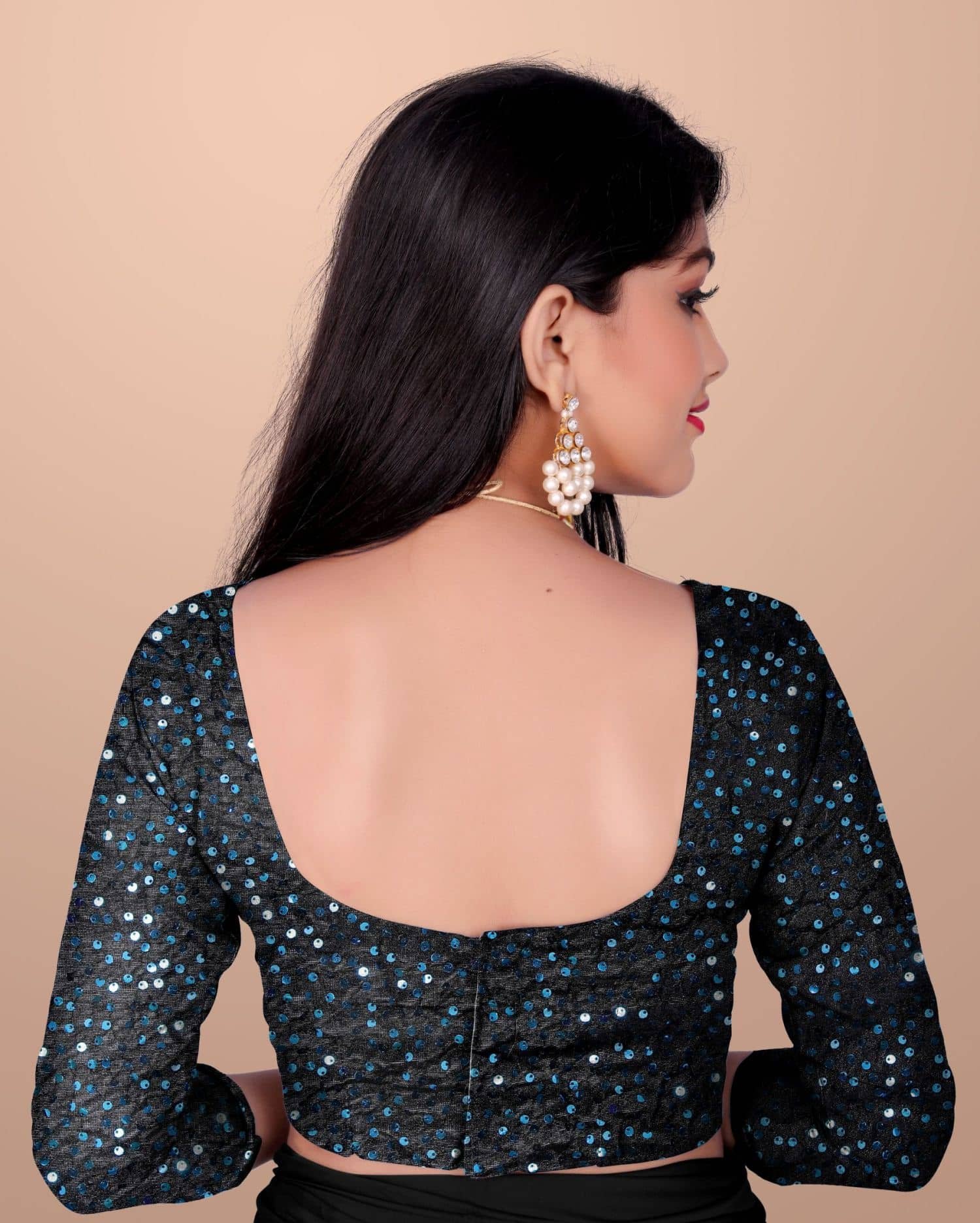 Lycra Saree For Girls ( Teal , Pack of 1 ) - Image 5