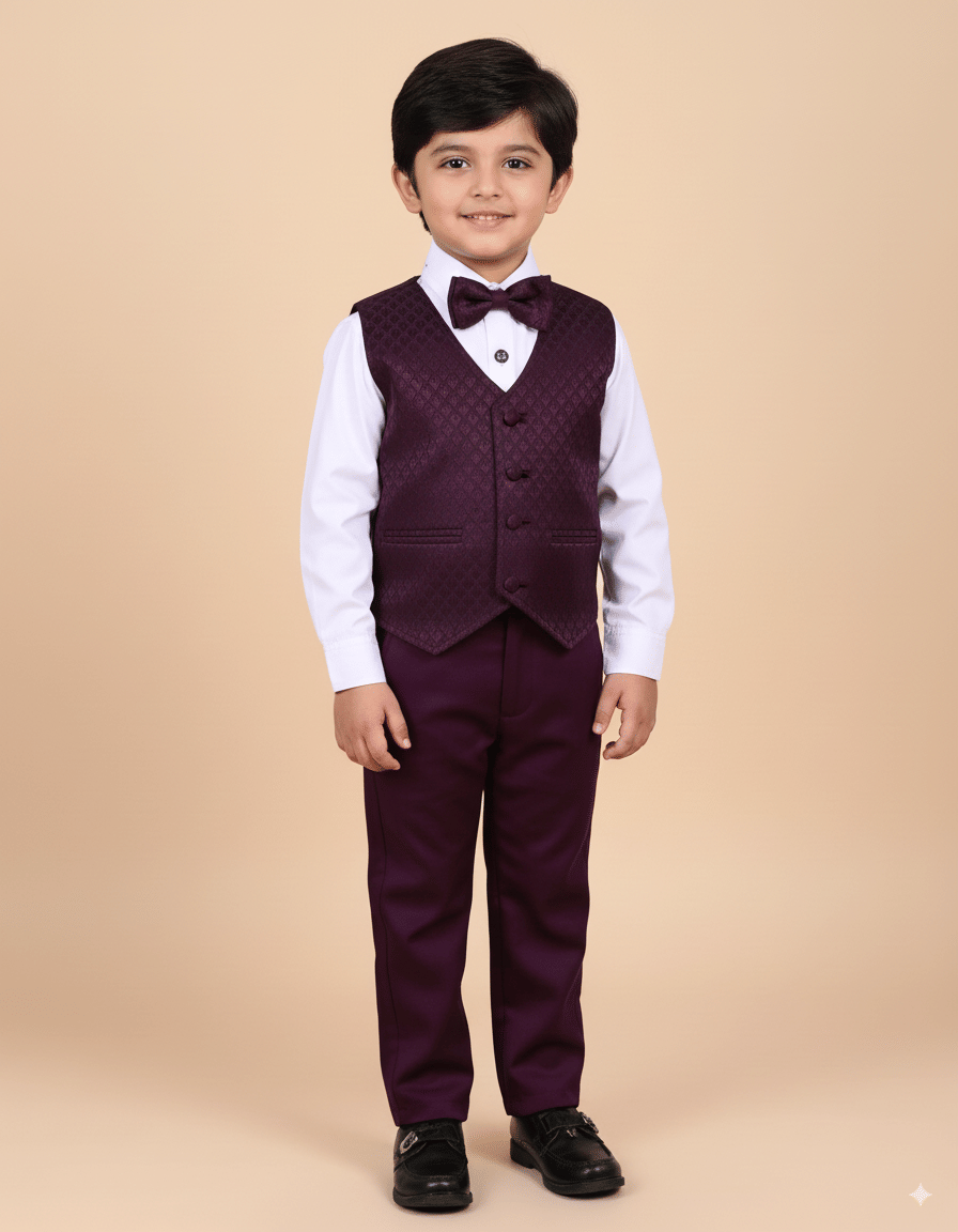 Baby Boys Cotton Waistcoat ( Pack of 1 , Maroon )