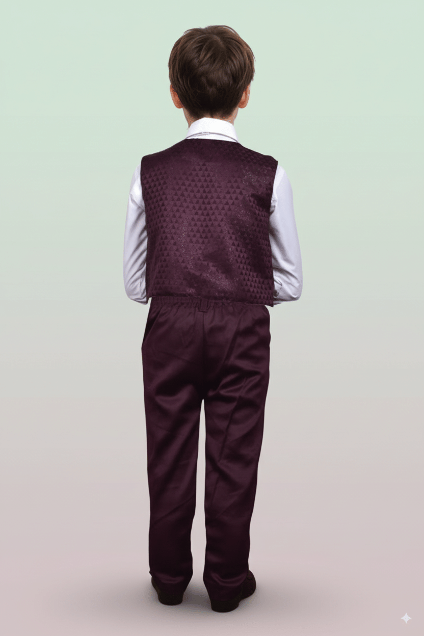 Baby Boys Cotton Waistcoat ( Pack of 1 , Maroon ) - Image 5