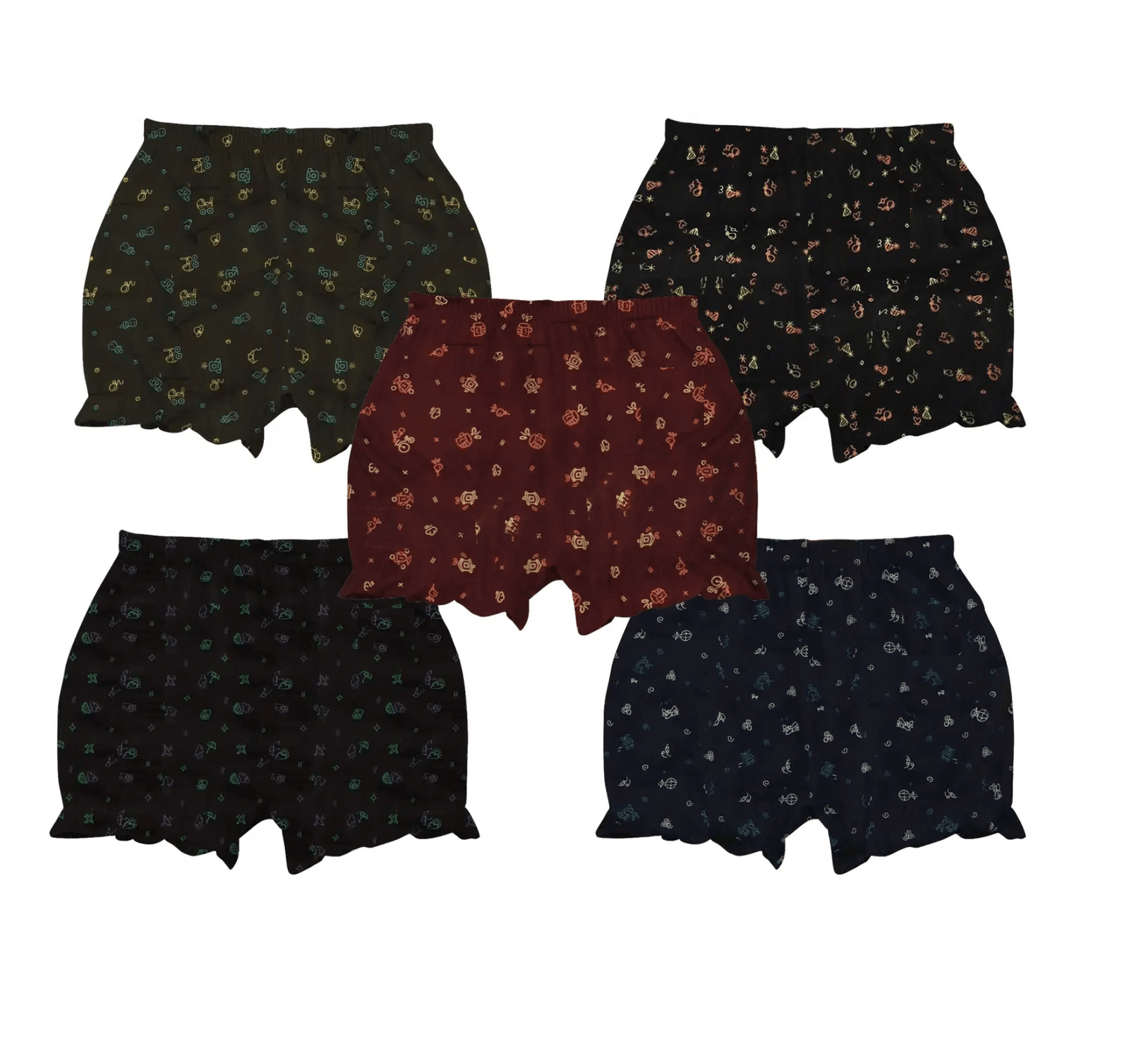 Pack of 5 Cotton Bloomers For Girls ( Multi )
