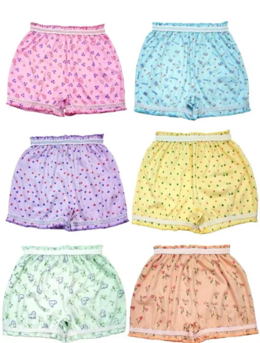 Pack of 6 Cotton Bloomers For Baby Girls ( Multicolor )