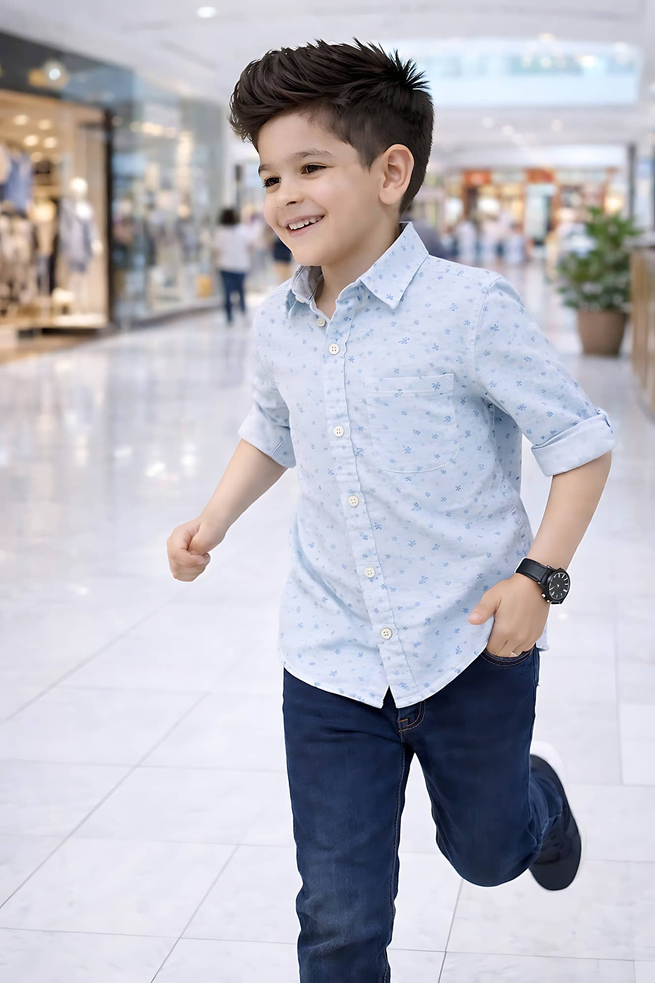 Pack of 1 Boys Cotton Blend Full Sleeves Shirt ( Sky Blue )