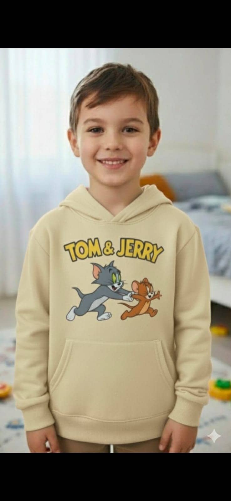 Pack of 1 Boys Cotton Blend Sweatshirt ( Beige )